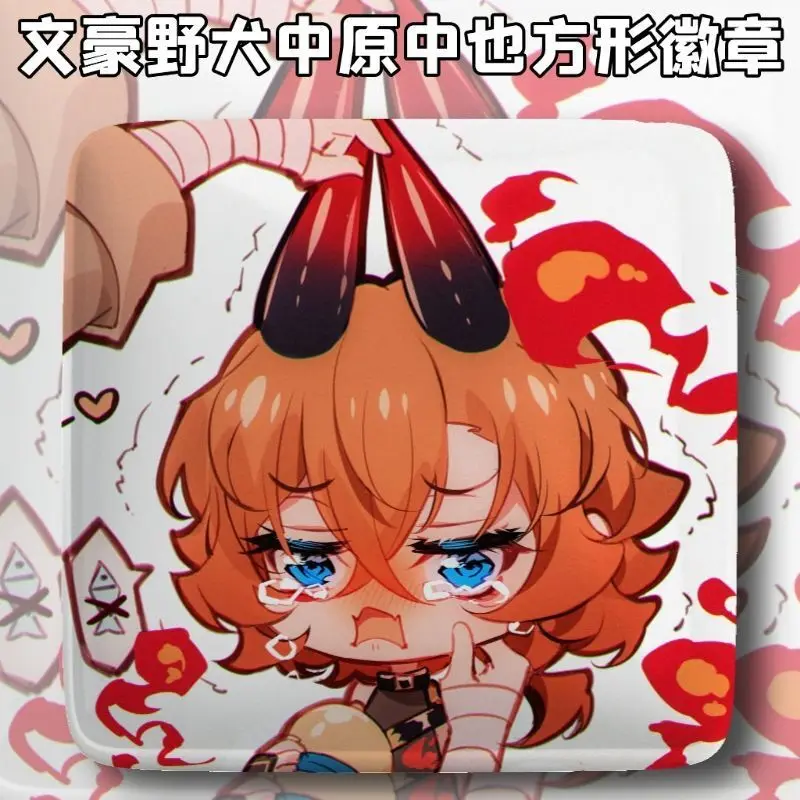 Anime Stray Dogs Cosplay Badge Nakahara Chuuya Brooch Pin Dazai Osamu Metal Badge For Backpack Clothes Jewelry Fans Gifts