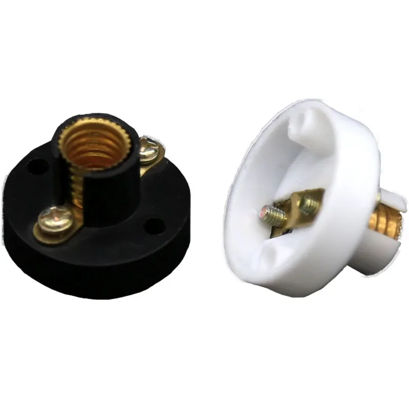 2 pièces E10 E12 E14 vis ronde Conversion plat support de lampe à LED 5A chambre petite vis LED tête d'éclairage douille de Base 220V noir