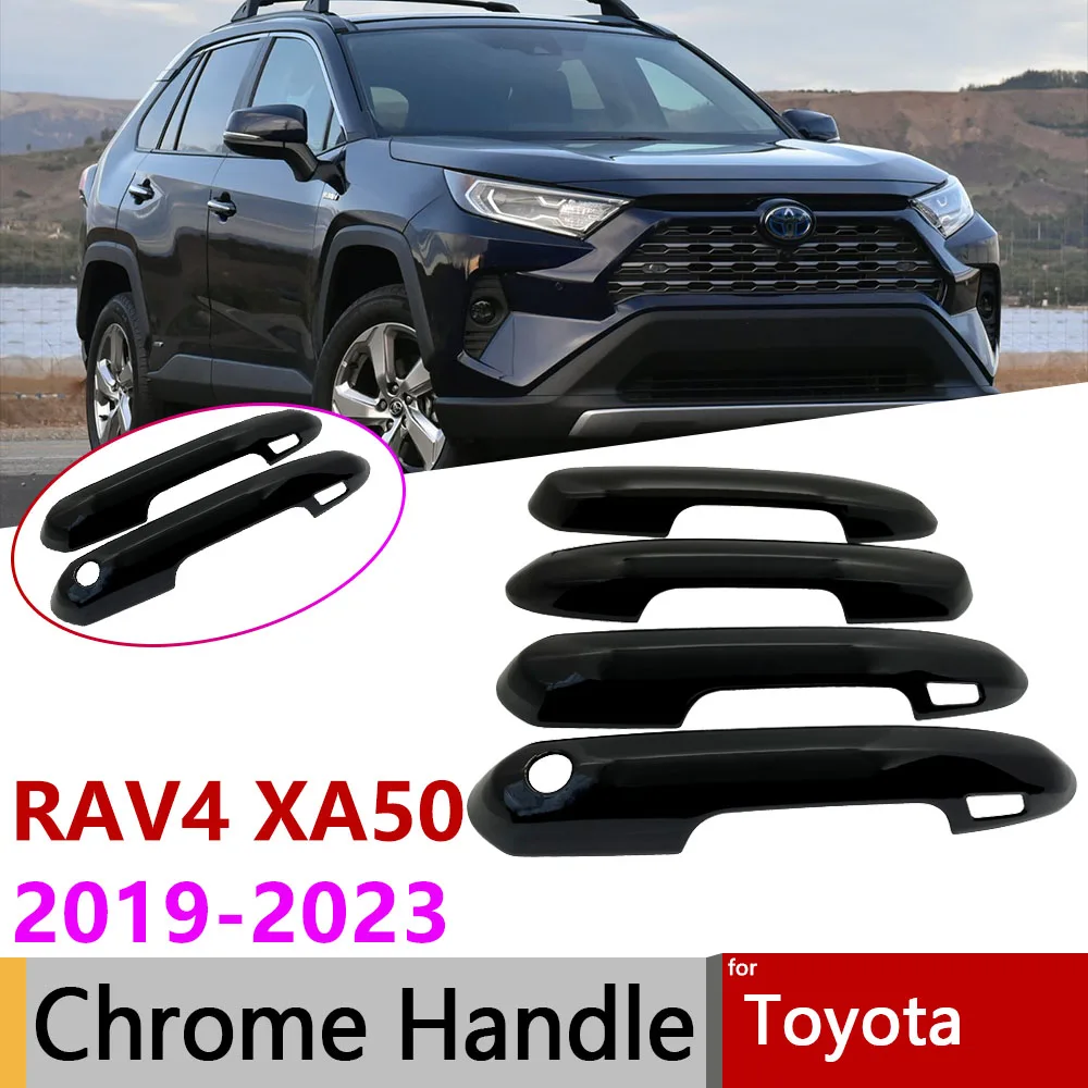 

Для Toyota RAV4 RAV 4 XA50 XA 50 Suzuki Across 2019 ~ 2023 глянцевая черная крышка дверной ручки автомобильный внешний Стайлинг Аксессуары наклейки