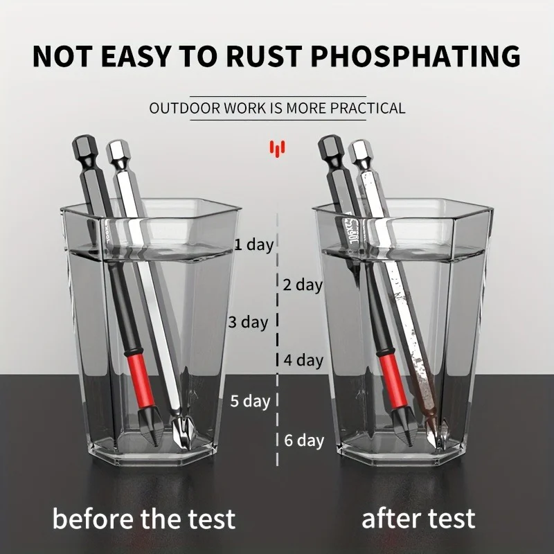 Set di cacciaviti Ph2 magnetici D1 anti-shock con punte a impatto antiscivolo ad alta durezza croce 65/90 mm