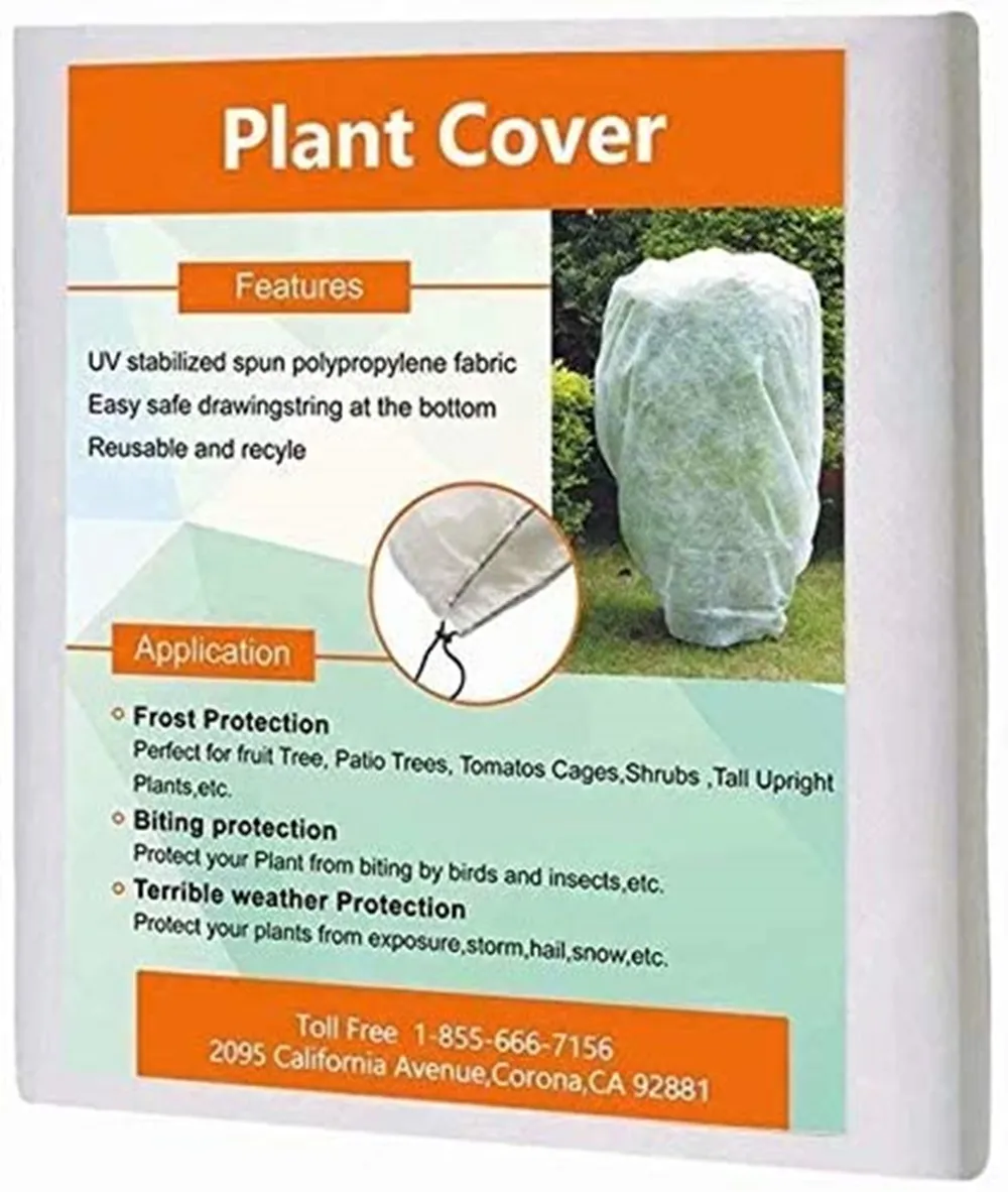 0.95 oz. 72 in. x 72 in. Warm Plant Cover Winter Protection Bag Shade Cloth Shrub and Fleece Jacket (1-Pack)