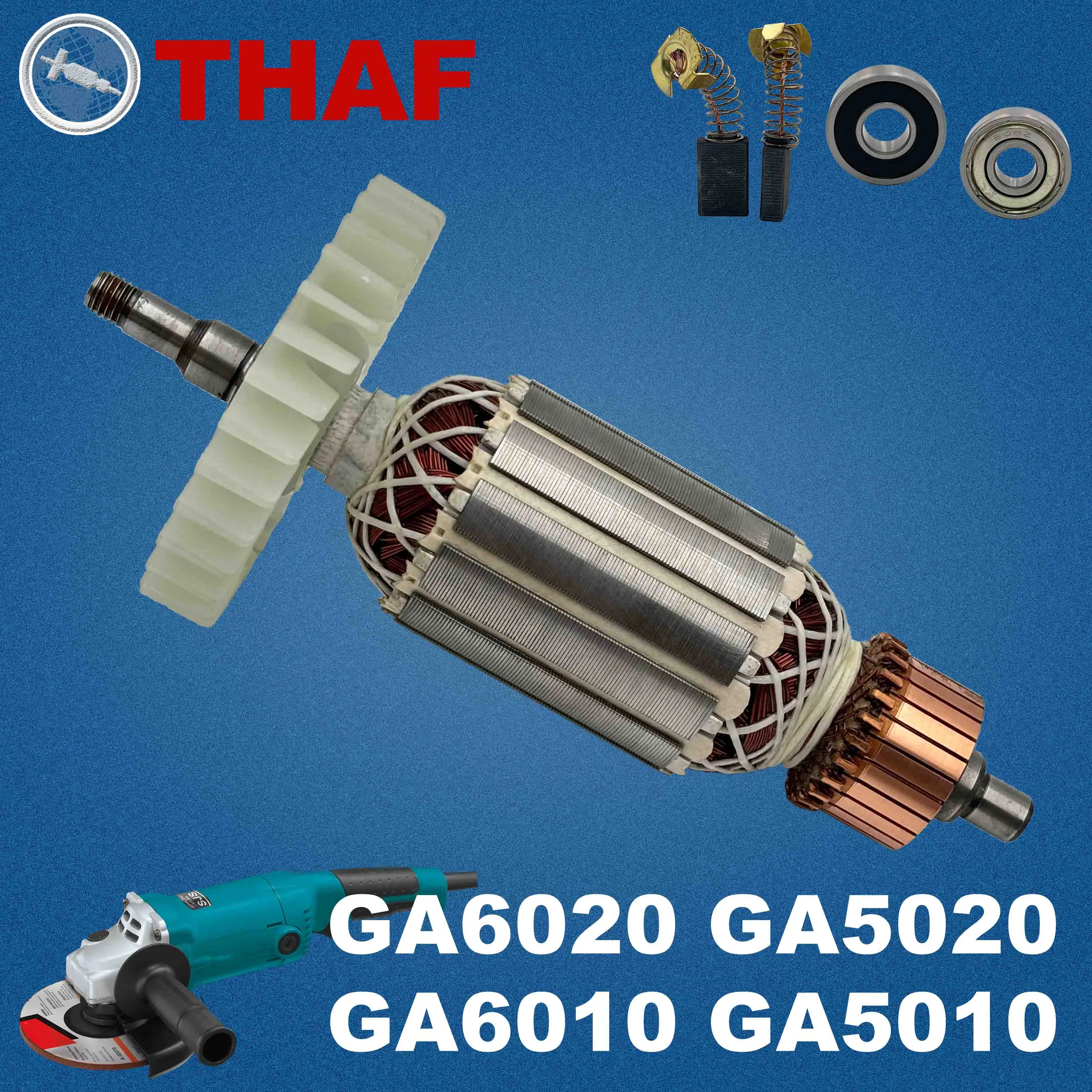 

AC 220V 240V GA6020 GA6010 GA5020 GA5010 Armature Rotor For MAKITA Angle Grinder Spare Parts Grinder 510110-0