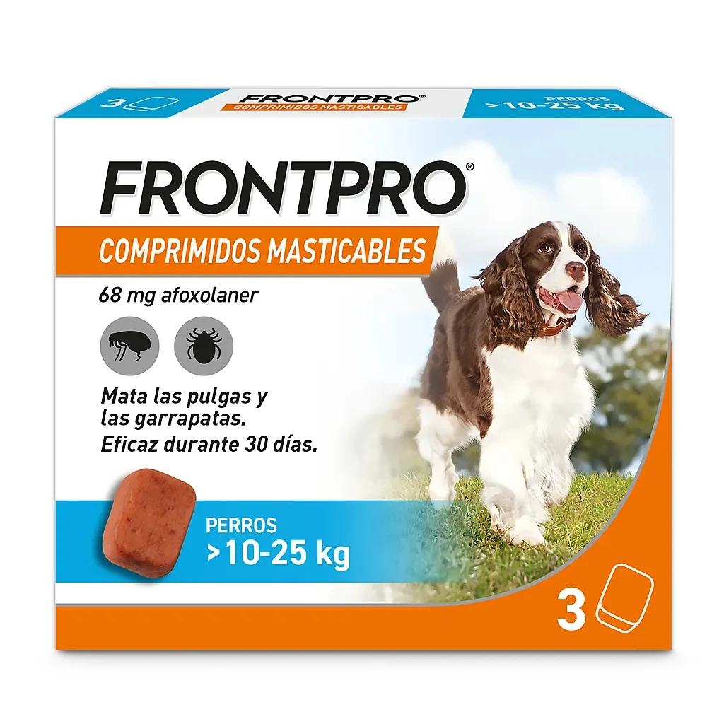 Frontpro 10-25Kg Medium Breed Dog Antiparasitic Tablets 3 Pills