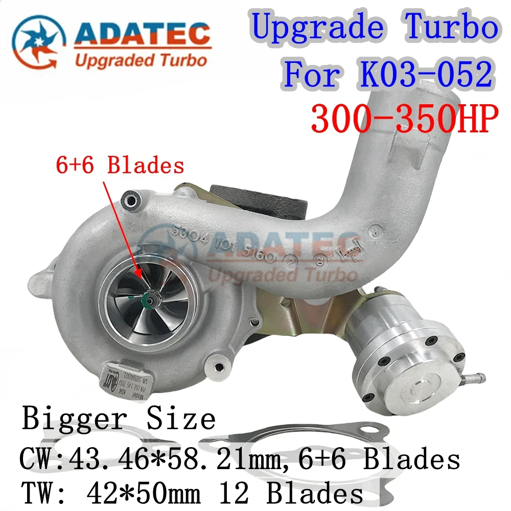 

06A145713D Upgrade Turbo K03 052 53039880052 for Audi A3 TT 1.8 T APP/AUQ for VW Golf Polo IV Beetle GTI Turbine 53039700052