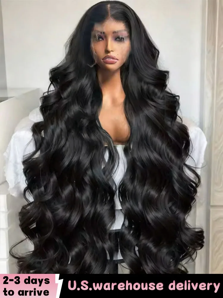 

40 Inch Body Wave Human Hair Wigs HD Lace Wig 13x6 Human Hair Black Loose Water Waves 200% Density Pre Plucked For Black Women