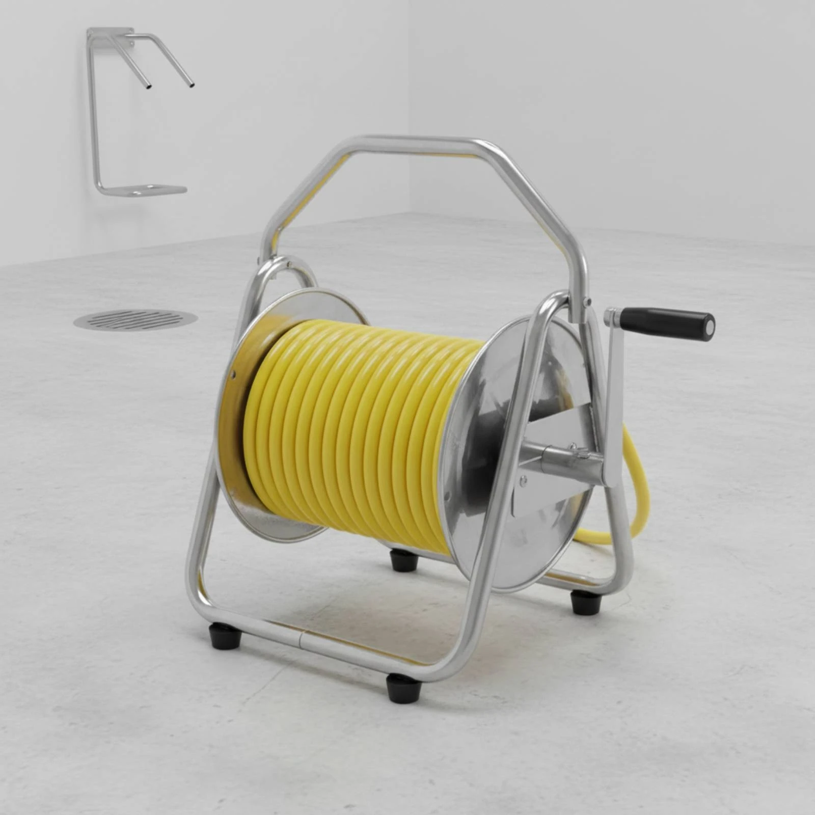 Stainless Steel Reel Rust Resistant Water Reel Outdoor Storage Easy to Stow Large Capacity for Yard