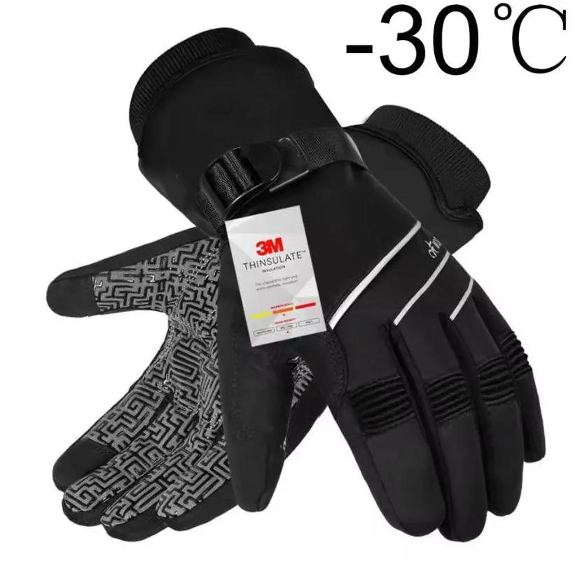 Waterproof Winter Ski Gloves Anti-slip Gel Touchscreen Thermal Outdoor Snowboard Gloves Motorcycle Bike Cycling Gloves Men Women photo review