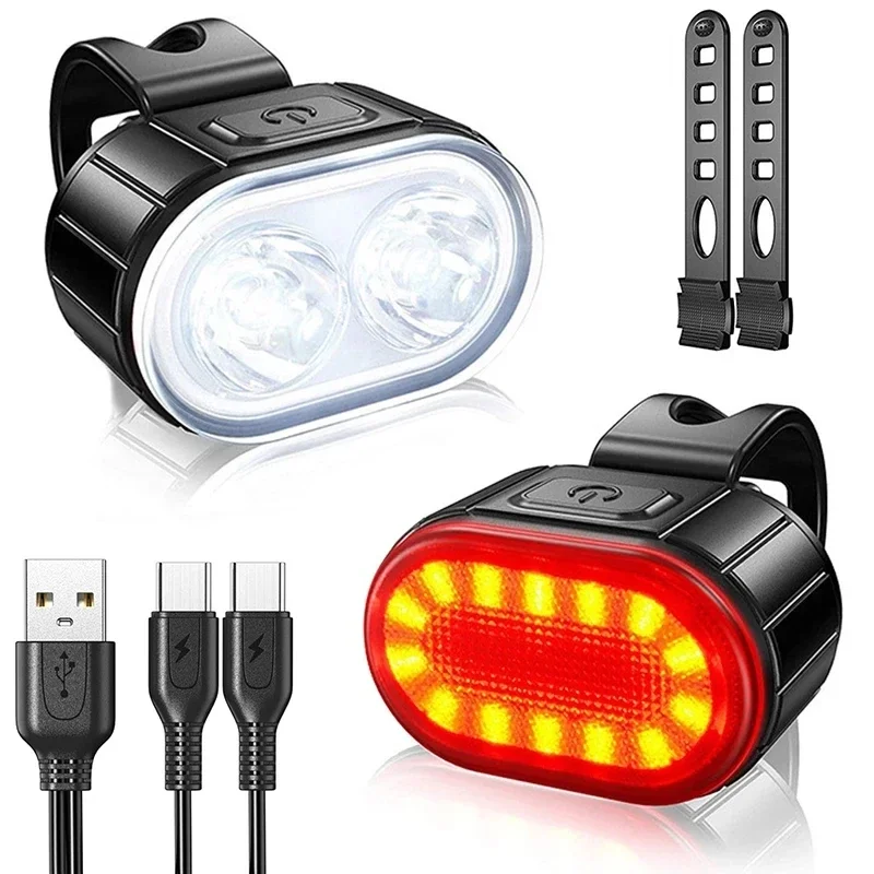 AliExpress Bike Lights LED USB Rechargeable Bicycle Lamp Waterproof Front and Back Bicycle Lighting Headlight