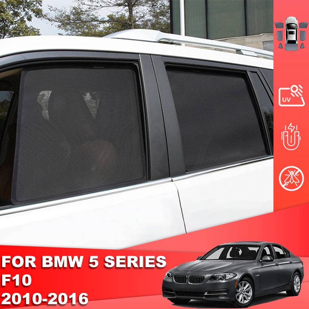 For BMW 5 Series F10 2011-2017 Magnetic Car Sunshade Shield Front Windshield Curtain Rear Side Baby Window Sun Shade Visor