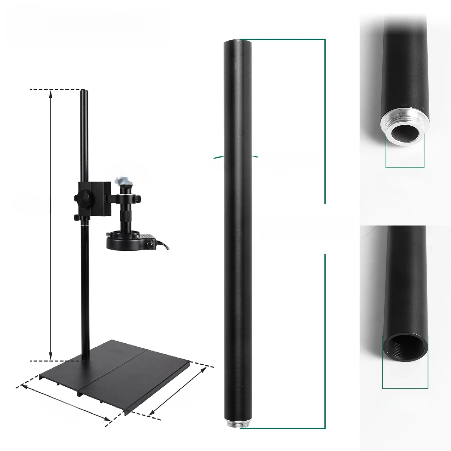 Mikroskop cyfrowy Uchwyt przedłużający do aparatu ŚREDNICA 22 mm Średnica montażowa 18 mm Pręt wydłużający Dodatkowy słupek prętowy Czarny Biały — zdjęcie 2