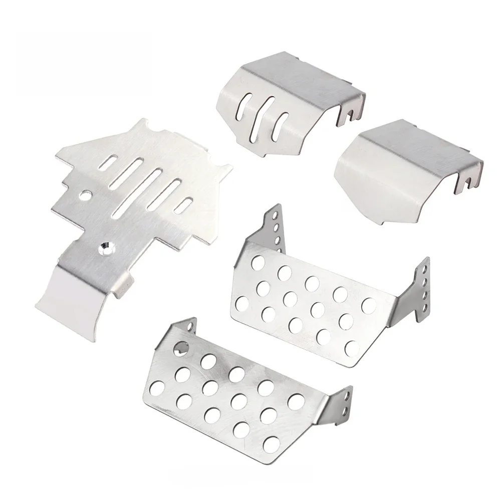 INJORA Rvs Chassis Armor As Protector Skid Plate voor 1/10 RC Crawler TRX4 TRX-4 Upgrade Deel - afbeelding 2
