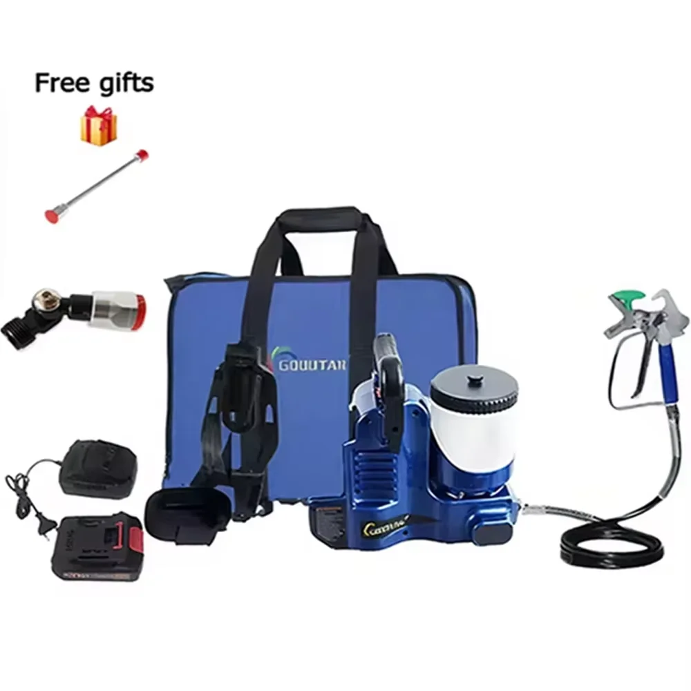 Pulvérisateur de peinture sans air 500W 1,2L 2,8KG 2200PSI, pulvérisateur électrique sans air haute efficacité, pulvérisateur de peinture portable pour l'intérieur de la maison