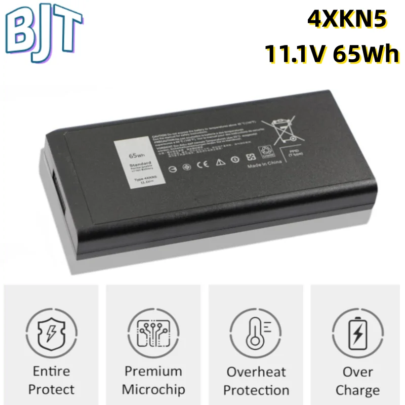 BJT 6Cell New 4XKN5 Laptop Battery 11.1V 65Wh For Dell Latitude 12 (7204) 14 (7404) E5404 E7404 Series 451-12187 CJ2K1 X8VWF