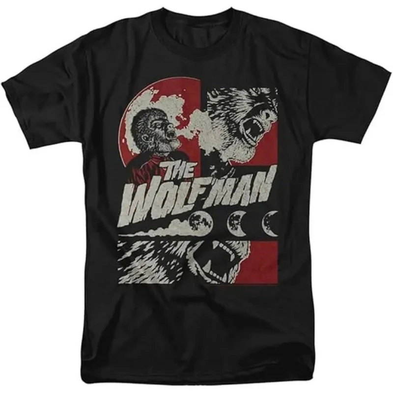 

Men'S The Wolfman Graphic T-Shirt Casual Tee with Classic Movie Design Regular Fit Casual Attire Movie Themed Shirt Durable Fabr
