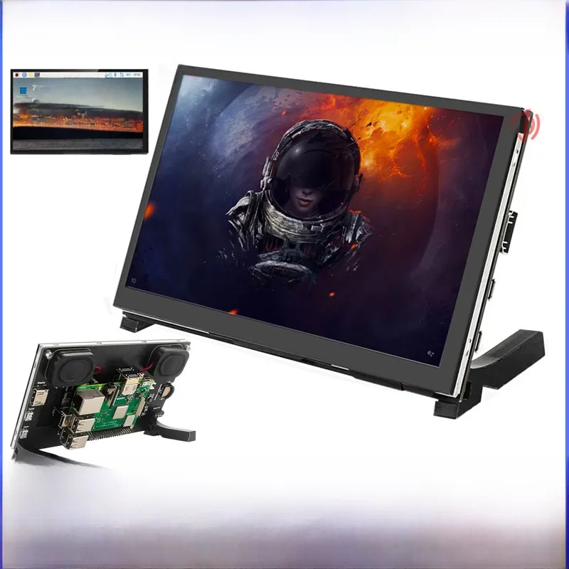 7-calowy ekran dotykowy Raspberry Pi 1024x600 IPS LCD z głośnikiem dla Raspberry Pi 5 4 3B+ 3B / Jetson Nano PC Ekran dodatkowy — zdjęcie produktu 7