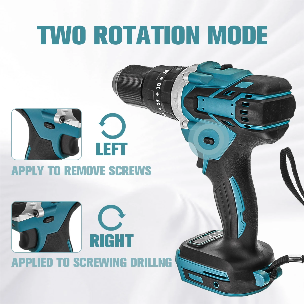 18V Electric Cordless Screwdriver Brushless Impact Wrench 13mm Electric Drill Rechargeable 3 in 1 Power Tools for Makita Battery