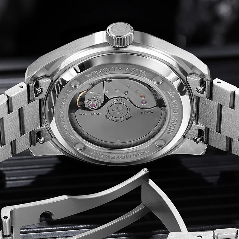AddiesKin K006 Men's Automatic Mechanical Miyota 9015 Crystallized Titanium Dial Sapphire Crystal 200M Waterproof Luxury Watch