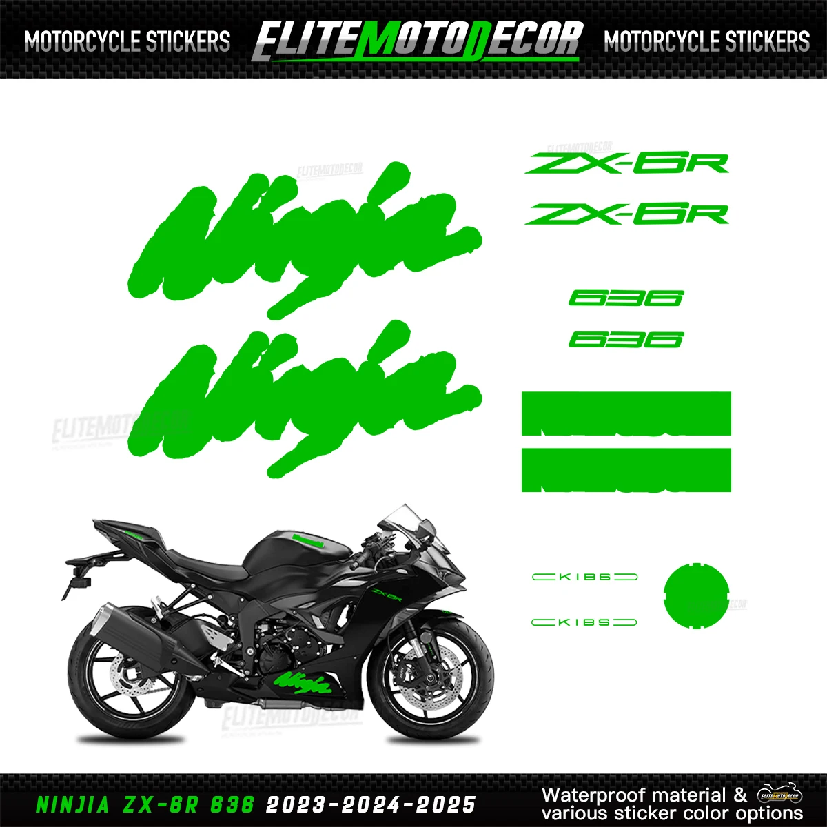 

for Kawasaki ZX-6R ZX6r 636 Ninja 6R 2023-2025 motorcycle full fairing sticker Ninja logo sticker 2024 moto Decal Sticker