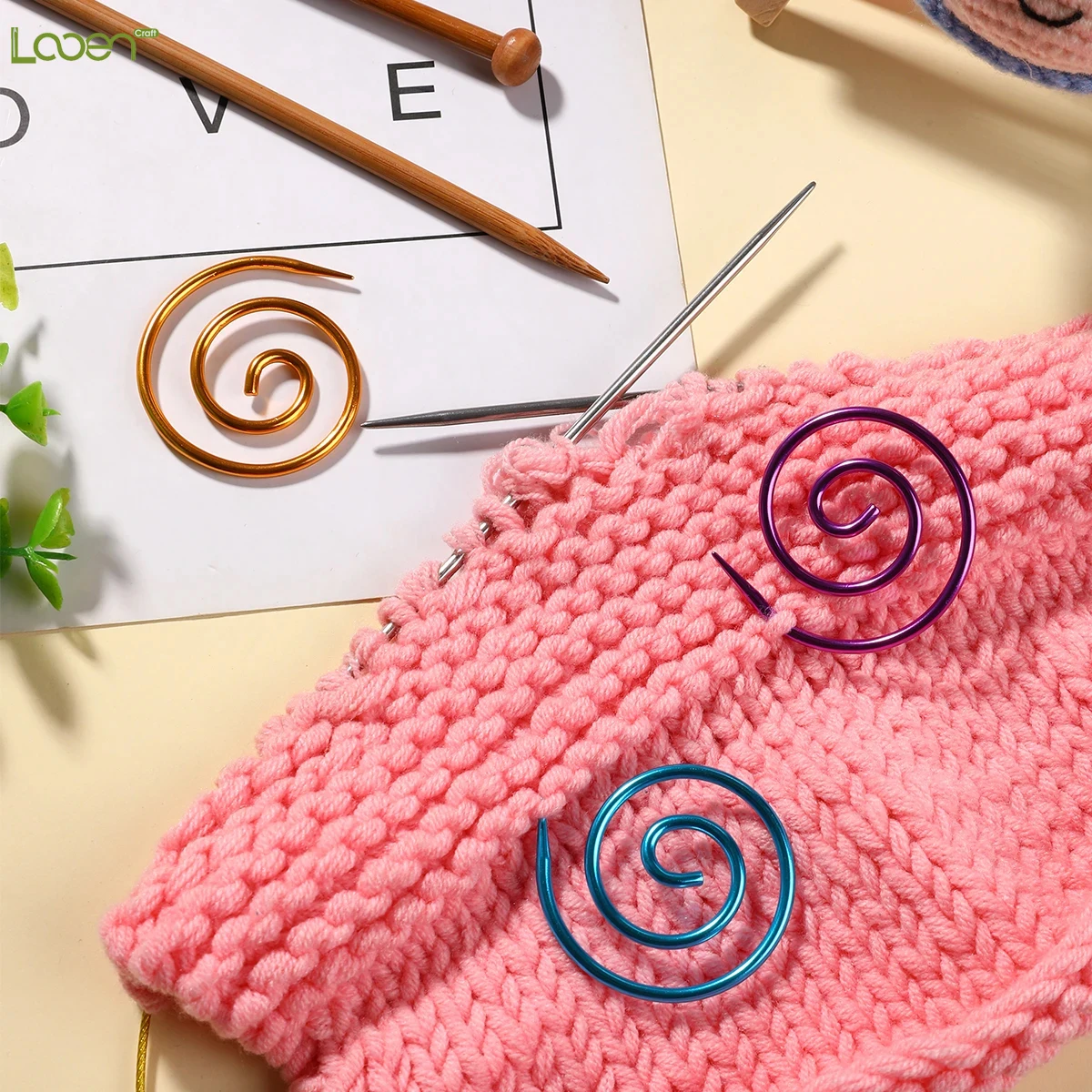 

Circular spiral knitting needle, stitch marker for sweater knitting, circular knitting crochet set accessoriesrandom color