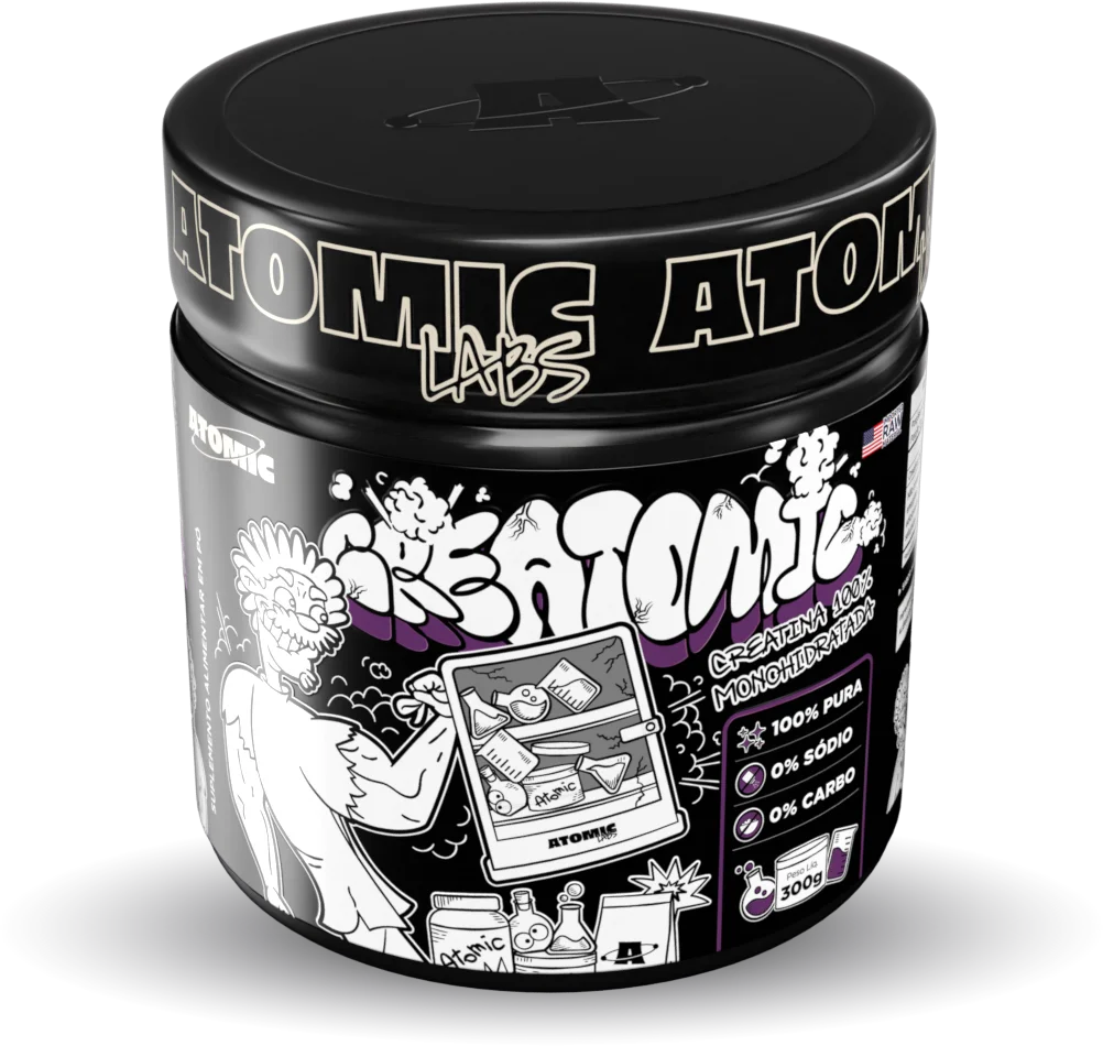 Creatina 100% Pura Monohidratada Creatomic Atomic Labs 300g - rende 100 doses - Sabor Neutro