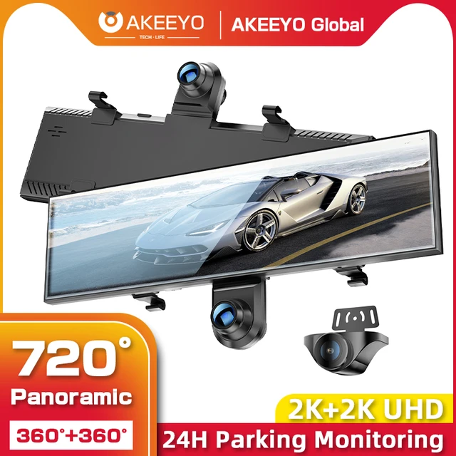 AKEEYO AKY-V720S 720˚ Panoramic Mirror Dash Cam 2K UHD 24H Parking  Monitoring 11inch IPS Screen Car DVR - AliExpress