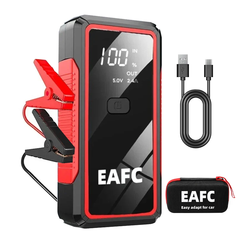 EAFC Auto-Starthilfe 600A / 1200A / 2000A Tragbare Powerbank Auto-Batterie-Booster 12V Auto-Startgerät für Benzin- und Dieselautos