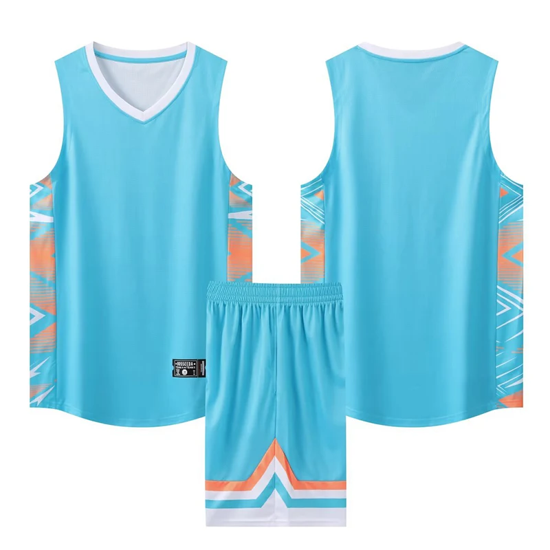 Youth Men Kids Basketball Jersey Big Size Quick-dry Breathable Training Set Vest And Shorts Name Number Logo Sponsor