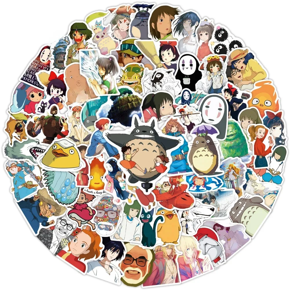 100 pièces Hayao Miyazaki Anime autocollants décoration Scrapbook ordinateur portable cahier dessin animé valise Graffiti autocollant