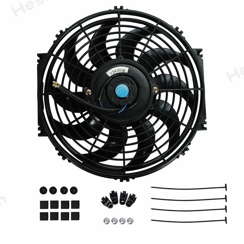 

Универсальный электрический радиатор, тонкий вытяжной охлаждающий вентилятор, 12 дюймов, 90 Вт, монтажный комплект, комплект вентиляторов для кондиционера автомобиля