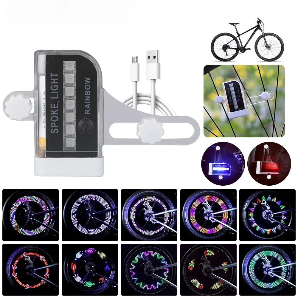 AliExpress APWIKOGER Colorful Bike Wheel Spoke Light USB Rechargeable LED Tyre Tire Flash Lights Neon Bicycle Rim Decor