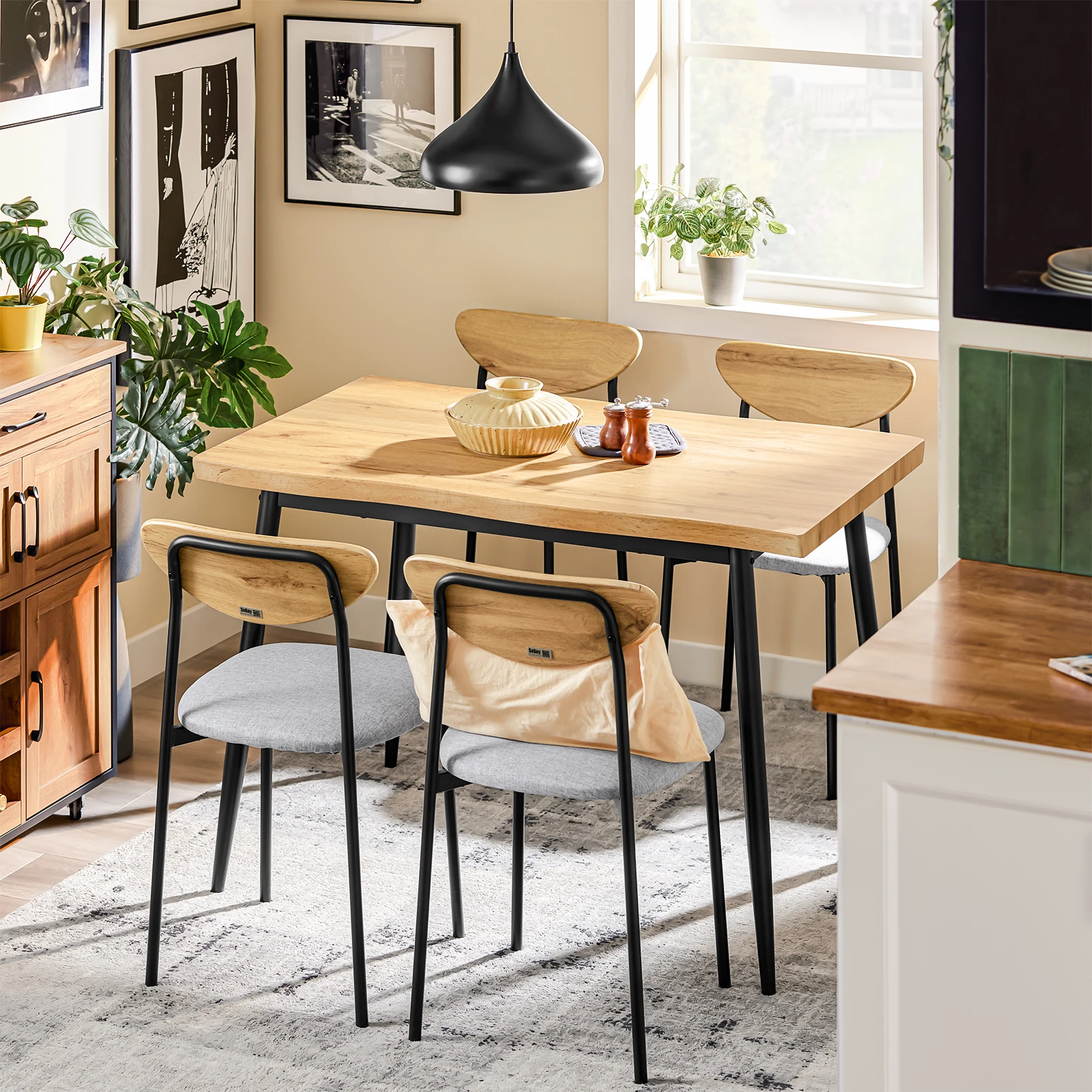 SoBuy OGT52 N set tavolo da pranzo per gruppo da pranzo tavolo da b...