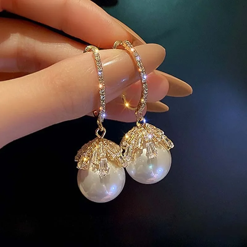 925 Sterling Silber Nadel lange baumeln Tropfen Ohrringe für Frauen Schmuck Luxus Zirkon 18 Karat