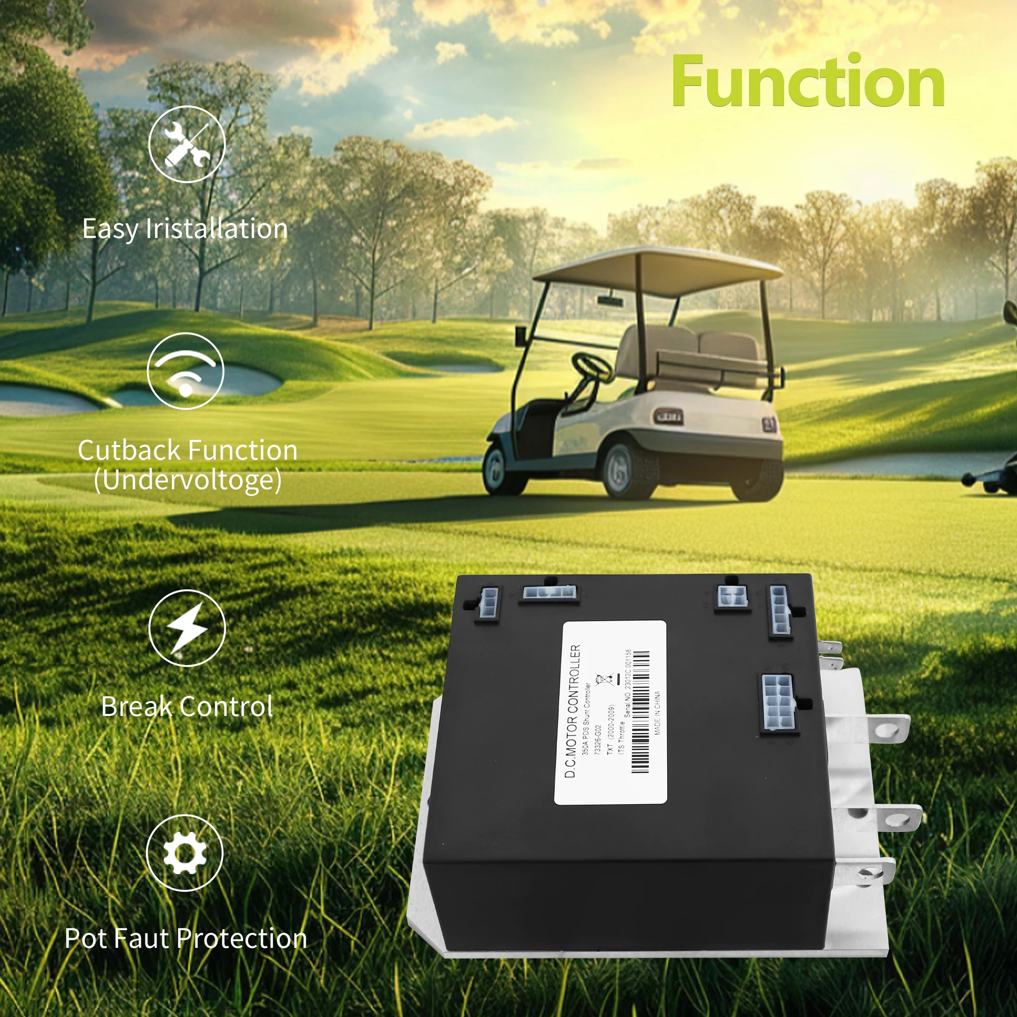 Reemplace el Controlador de Motor del Carrito de Golf 36V 350A 73326-G02 compatible con (2000-2009) EZGO TXT Carritos de Golf PDS Controlador Shunt ITS