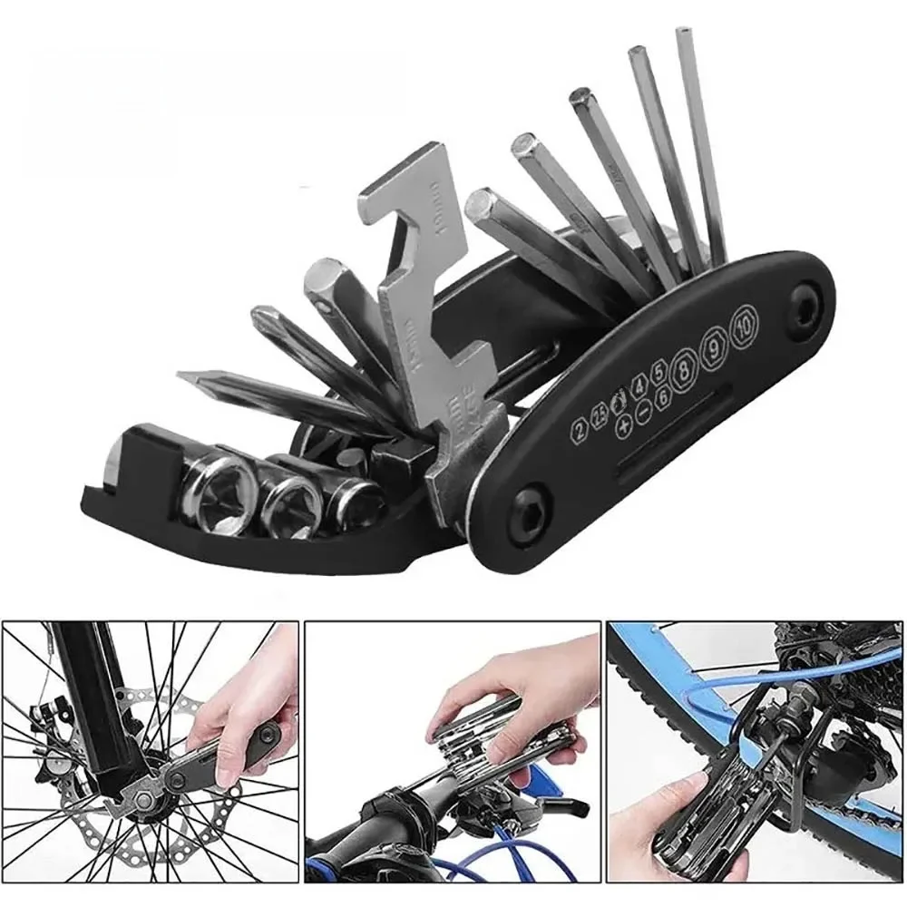 AliExpress NONE 16 in 1 Mountain Bike Portable Socket Multipurpose Wrench Bicycle Multi Tool Screwdriver Motorcycle Bicycle Repair Tools