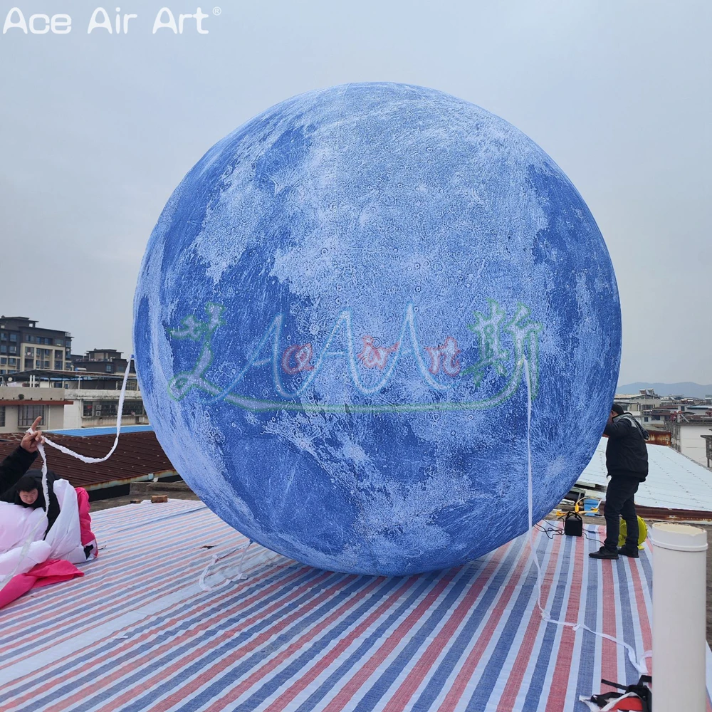 Gigantisch opblaasbaar maanfeest decoratief planeetmodel voor buitenweergave, opblaasbare planeten voor tentoonstellingen en projecten