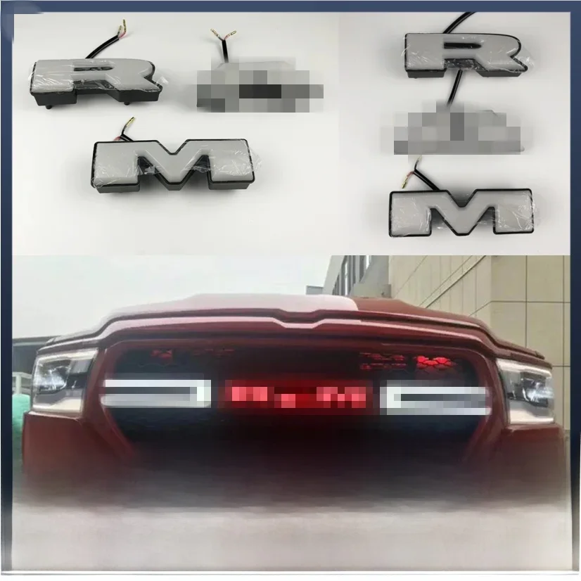 Samochód przedni Grill LED światła samochodów litery LED RAM Logo litery dla Dodge RAM 1500 2500 3500 2009-2019 — 2
