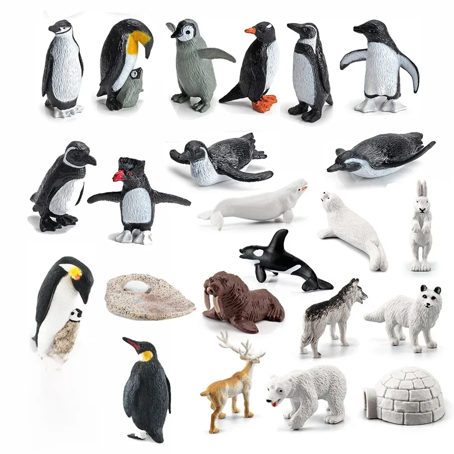 AliExpress UTOMY Realistic Polar Animals,Penguin Growth Cycle Model Figurines Toy Arctic Penguins Animal  with Igloo Figures PlaySet for Kids