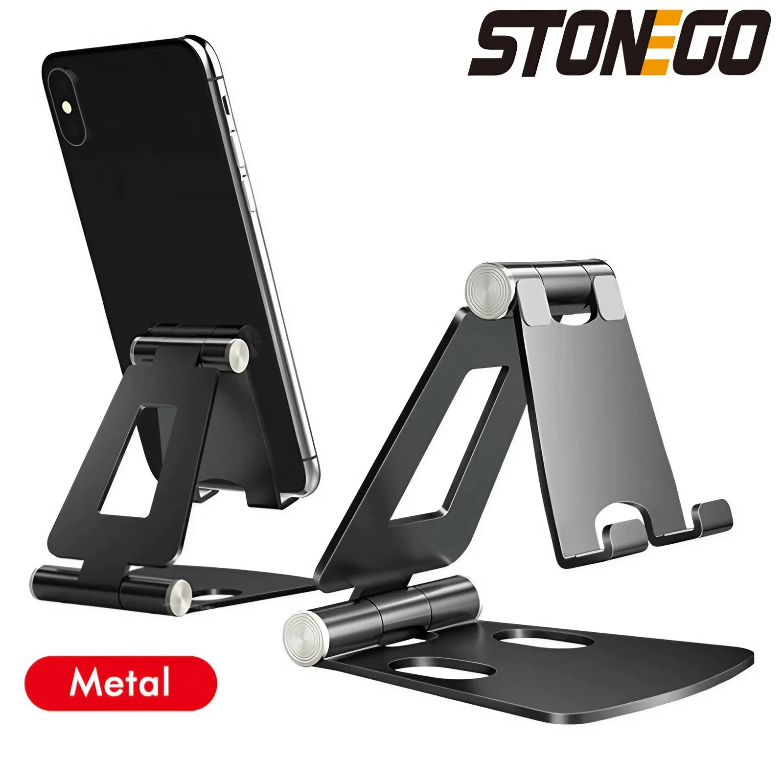 STONEGO Foldable Metal Desktop Mobile Phone Stand For iPad iPhone Xiaomi huawei Samsung  Tablet Desk Cell Phone Portable Holder