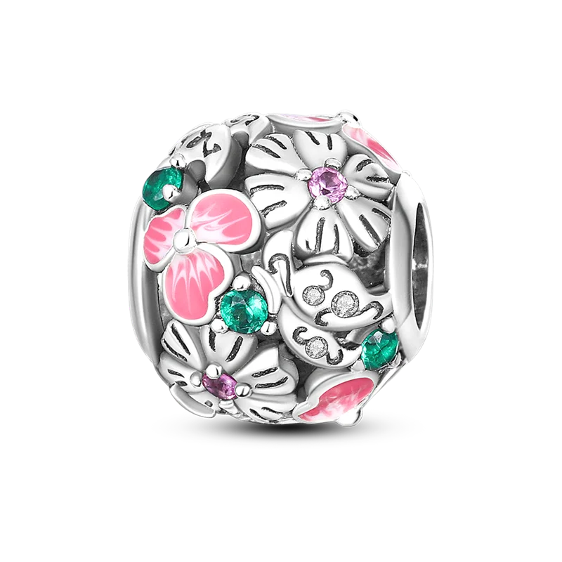 Silver Plated Charms Beads Plants Flowers Rose Tree of Life Clip Dangle Fit Original Bracelet Bangle Jewelry