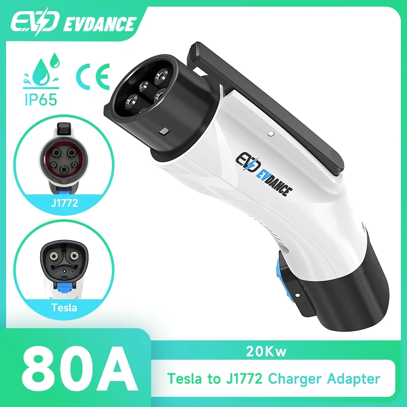 EVDANCE Portable Tesla to J1772 Adapters Max 60A 240V Electric Vehicles Charging Devices Compatible with All NACS Chargers