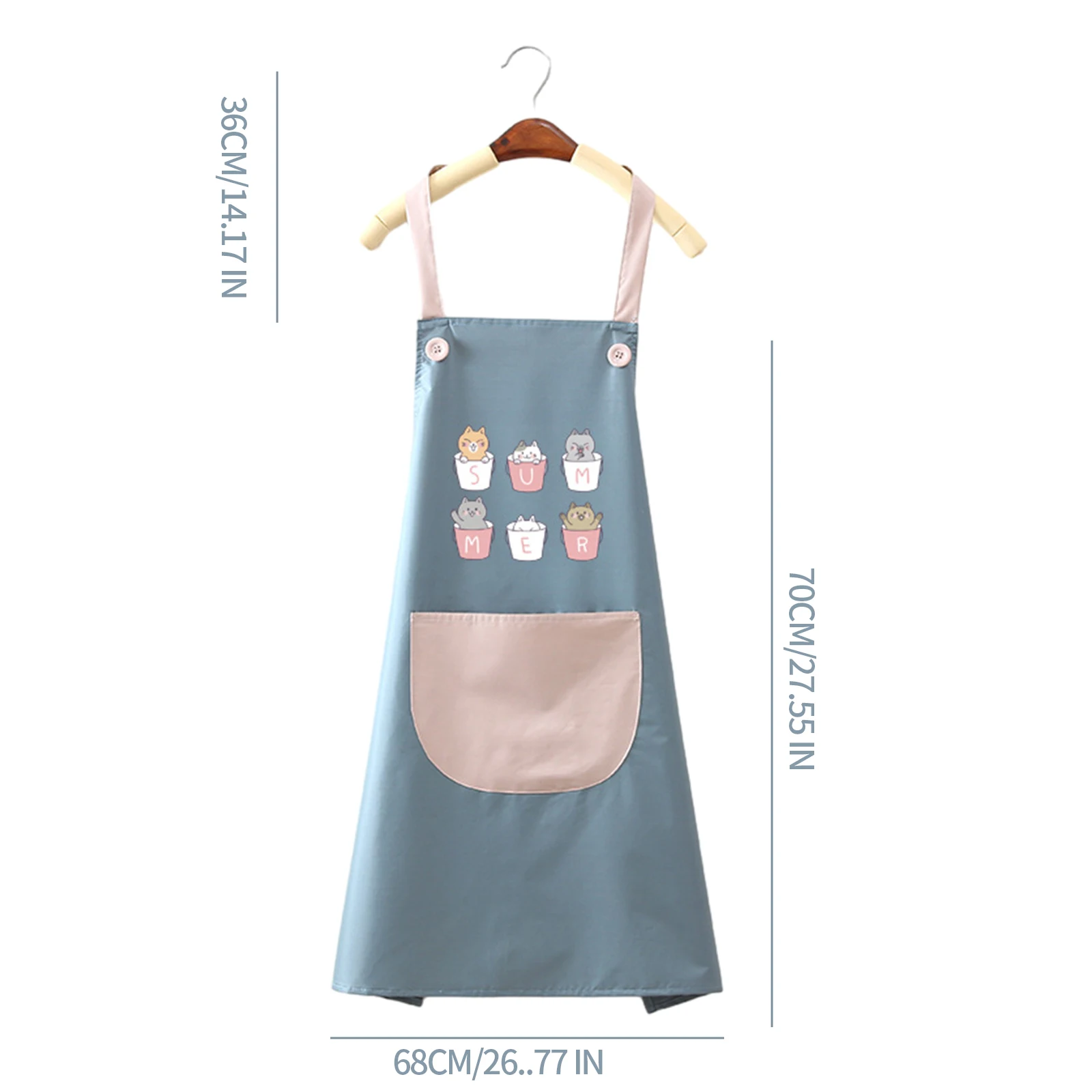 Kitchen Aprons for Women Men Adjustable Chefs Apron Cooking and Baking Apron with Pockets Animal Cute Cats Apron for Kitchens