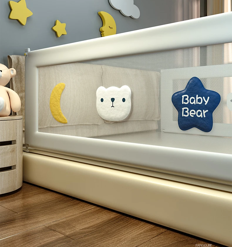 PANGDUBE 1 Stück Baby-Sicherheitsgeländer für Kinderbetten, Schutzbarriere für Kinderbetten, Montage durch Schrauben erforderlich – Detail 14