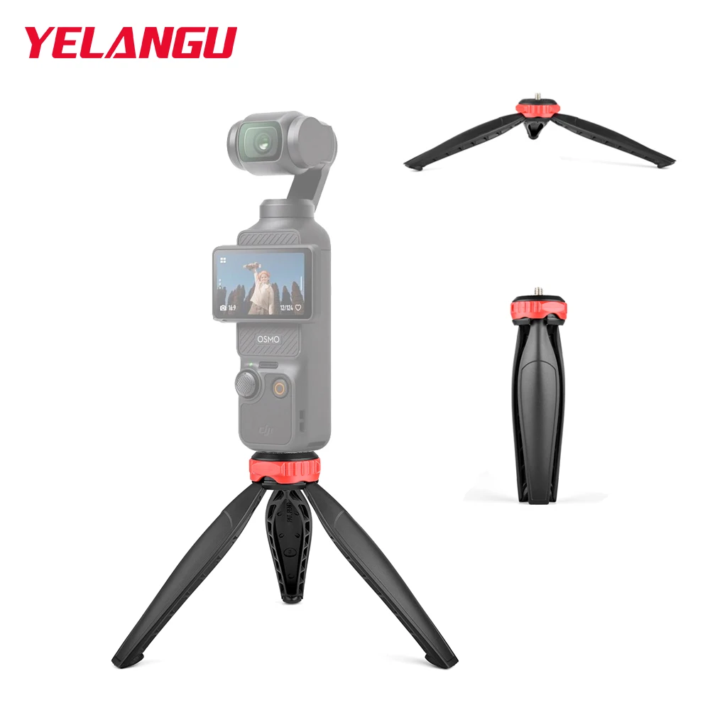 

YELANGU Pocket Camera Mini Tripod Desktop Stand Stabilizer Holder For DJI OSMO Pocket 2 Pocket 3 Gimbal Action 4 3 Gopro Camera