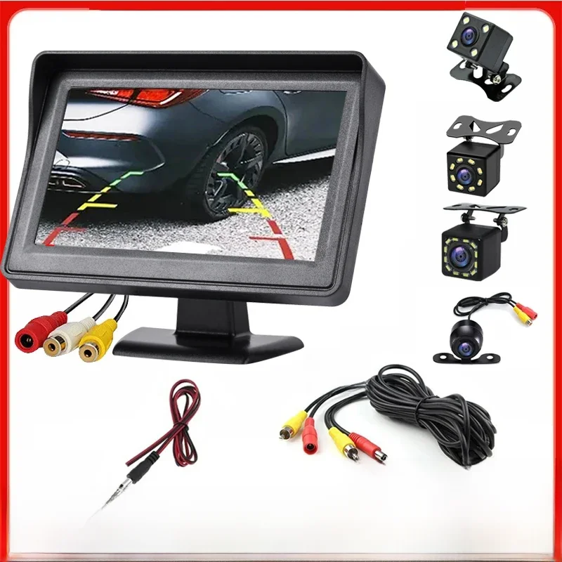 Caméra de recul avec écran de moniteur, Installation facile, 4.3 pouces, pour système de stationnement de voiture, caméra pour véhicule