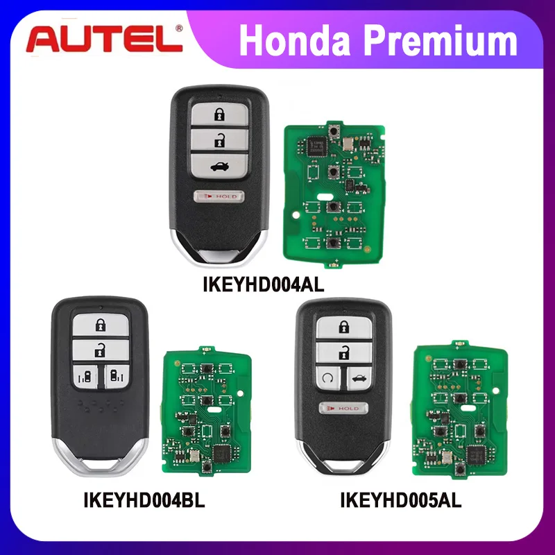 1PCS Autel Premium Type Universal Smart Key IKEYHD004AL IKEYHD004BL IKEYHD005AL For KM100 IM508 IM608 For Honda