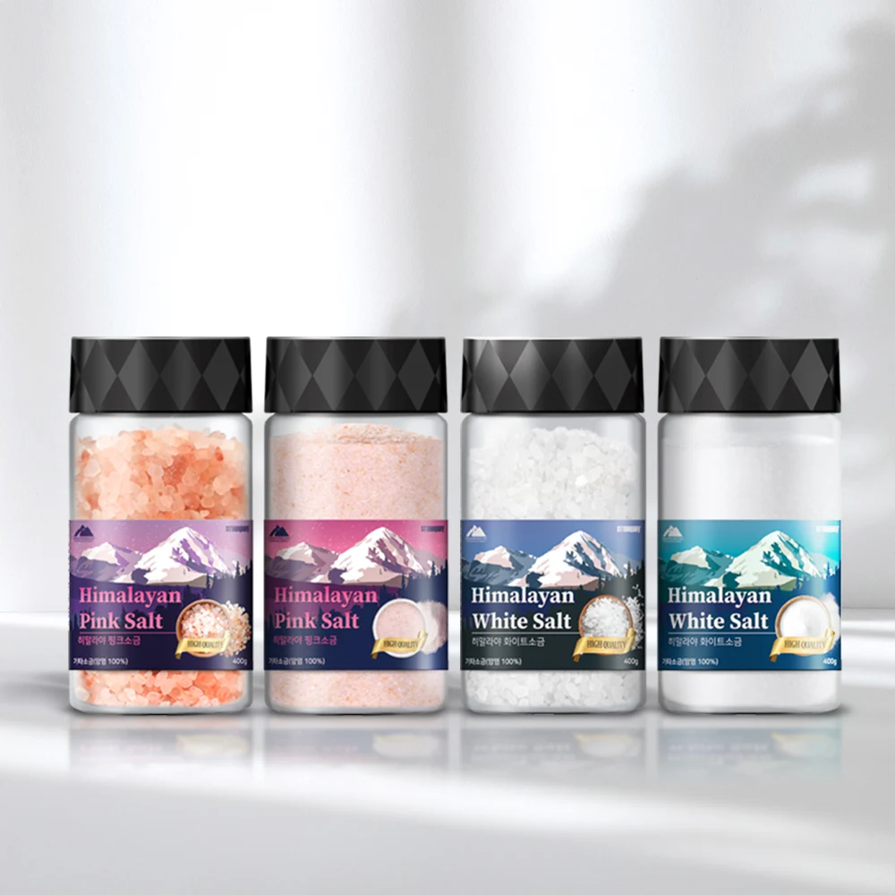 Himalayas pink salt 400g 4 1 set (fine salt, coarse salt, pink salt, white salt) total 1.6kg/seasoning salt for kimchi lava salt