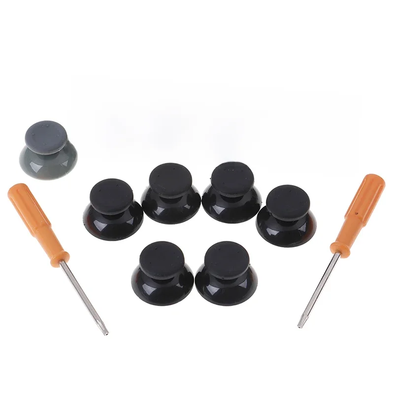 Offre spéciale 7 pièces noir gris 3d bâton analogique pour Xbox 360 contrôleur manettes capuchons pour X box 360 manette de jeu pièces de réparation avec outil
