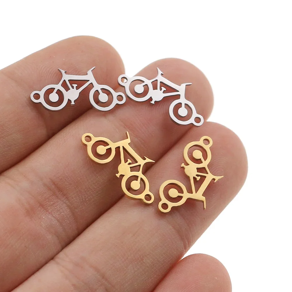 AliExpress Aiovlo 5pcs/lot Stainless Steel Sport Bike Charms Fit Bracelet Connector Charm Bracelet Necklace for DIY