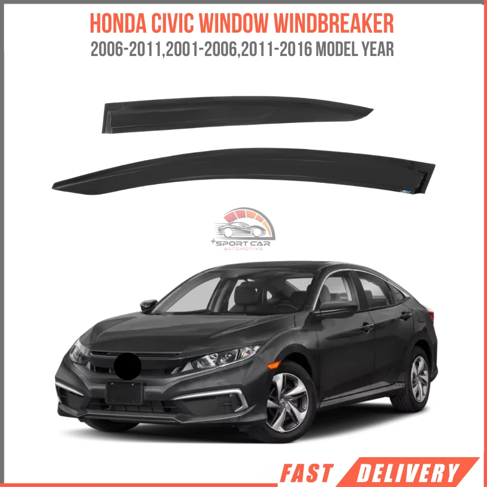 

FOR HONDA CIVIC 2006-2011,2001-2006,2011-2016 Sport Style glass spoiler 4 piece car rain protection accessory-Free Shipping