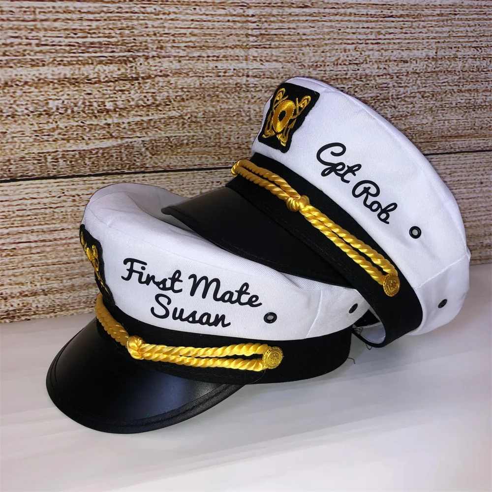 Nautical Captain's Hat, gift for new boat owner, captain hat, bride's crew hat, skipper, yacht - sailor bachelor hat, nautical g